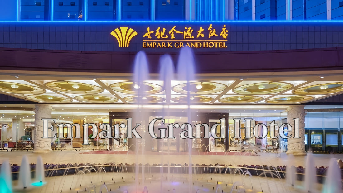 Empark Grand Hotel and the fountain in front of the hotel are very luxurious