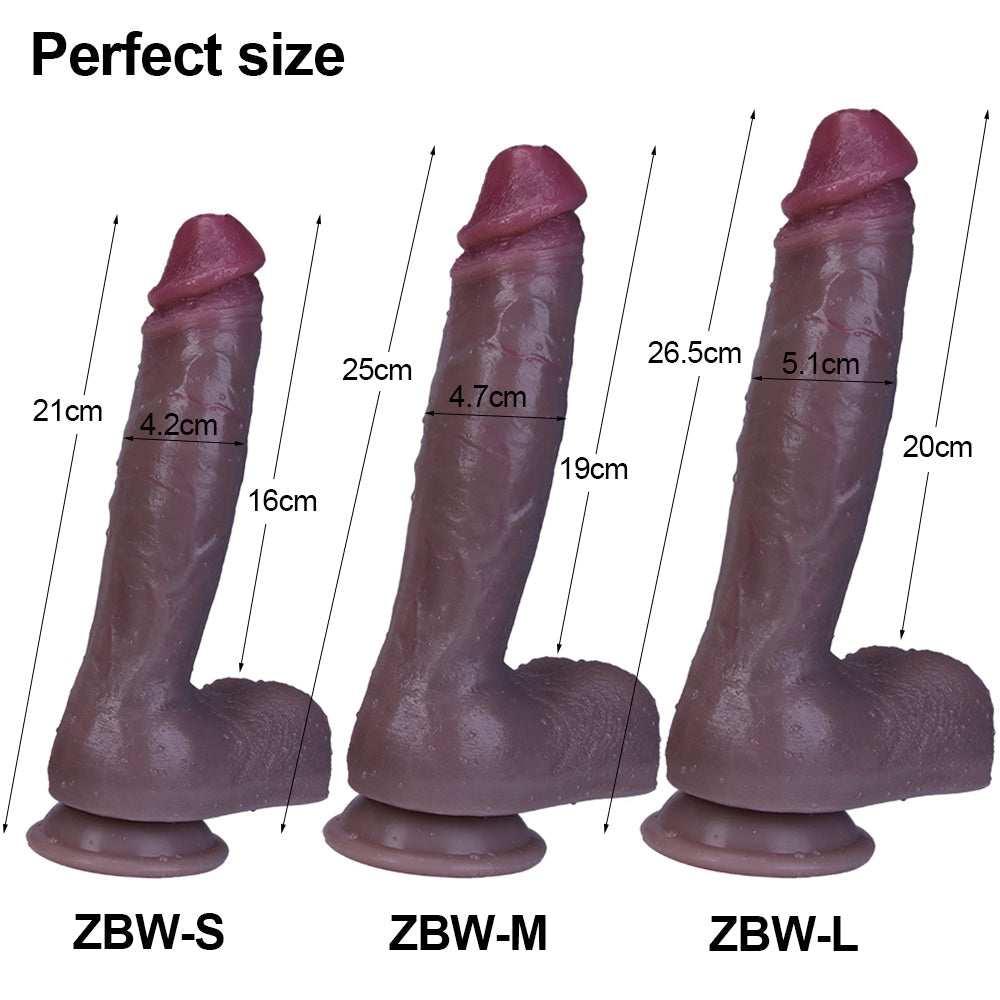 WATCH VIDEO. Beige. Brown &amp; Black Realistic Huge Dildos