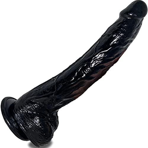 12.8 Inch Realistic Dildos Small Glans Large Testis Black Dildo