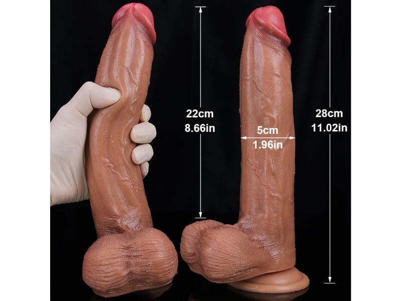 WATCH VIDEO. NEW 11 Inch Realistic Lifelike Dildo (Harness Optional)