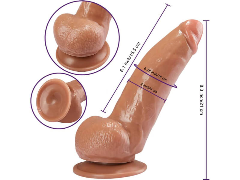 Small Glans Big Thick Dildo 8.3. Huge Realistic Dildo with Strong Suction Cup