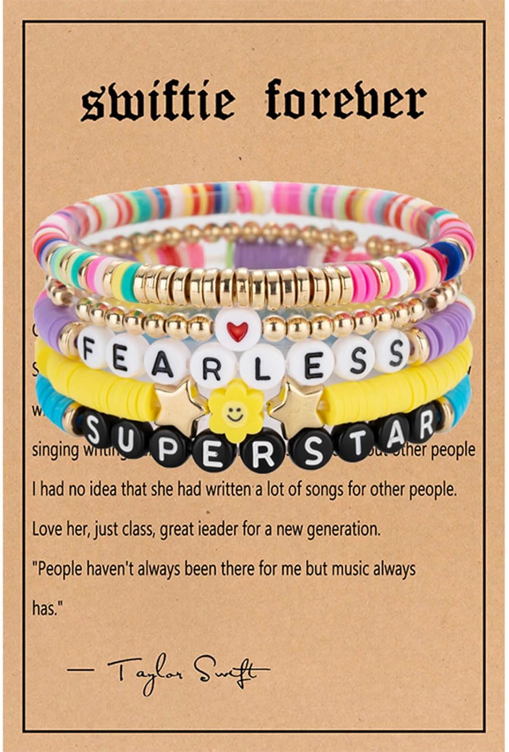 IOliveYou® Taylor Love Bracelet, 1989 Anti-Hero Fearless Midnight Bracelets for Women Girls
