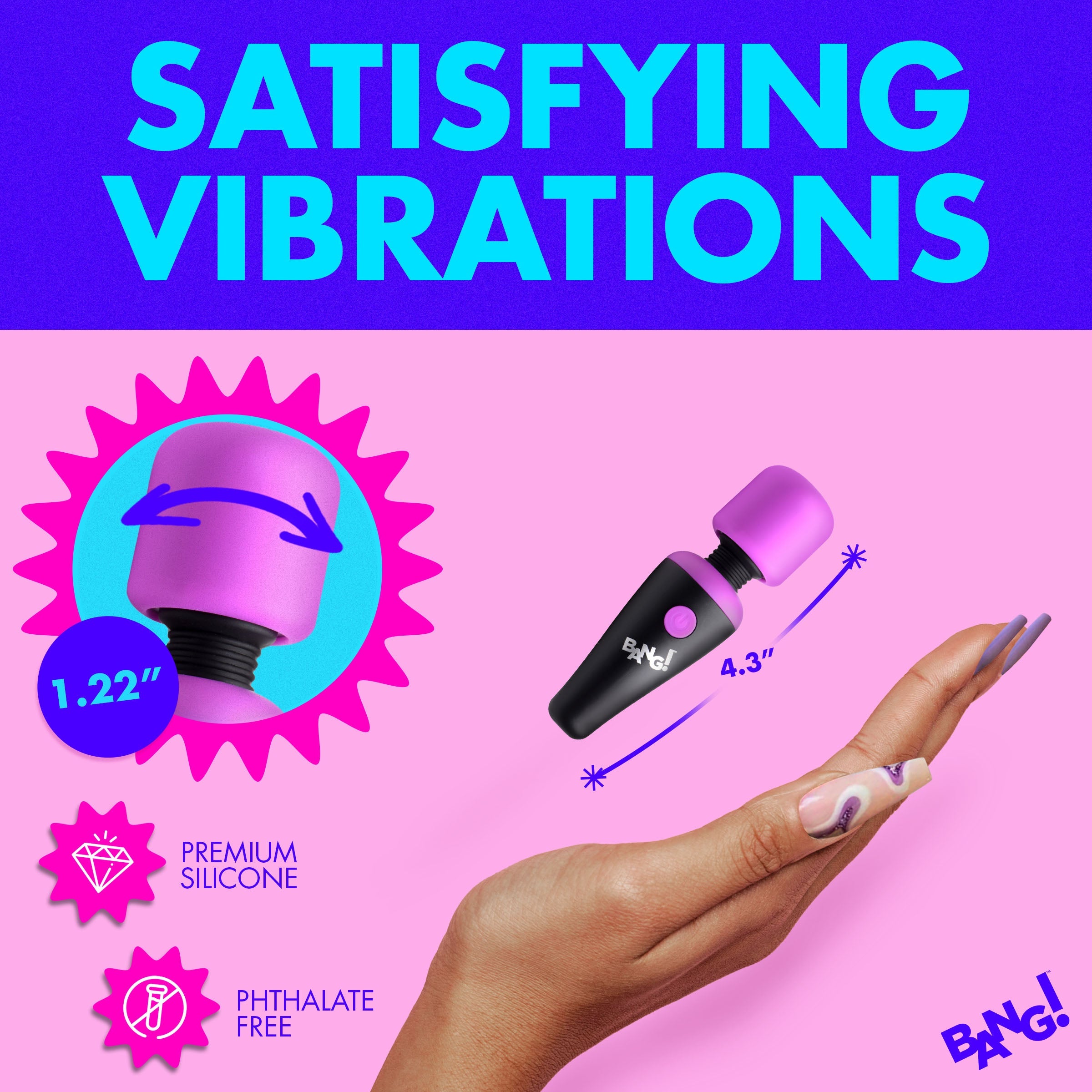 10X Vibrating Mini Silicone Wand - Purple