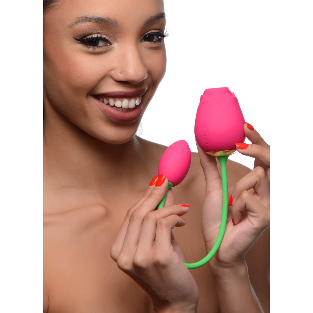 Bloomgasm Rose Duet Sucking &amp; Vibrating Silicone Duo