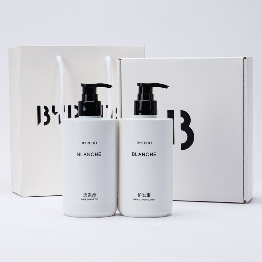 BYREDO BLANCHE Shampoing &amp; Gel douche &amp; Conditionneur &amp; Lotion pour le corps &amp; Liquide de lavage des mains 450 ml