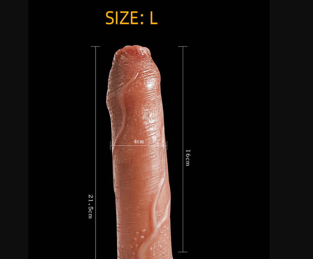 8 Inch Foreskin Skin UNCIRCUMCISED Super Realistic Dildo (Harness Optional)