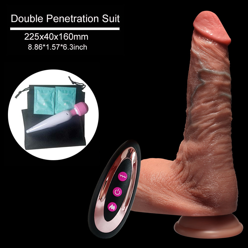 CRAZY BOY Vibrating Realistic Dildo.  Dildo + Vibrator + Base Pack