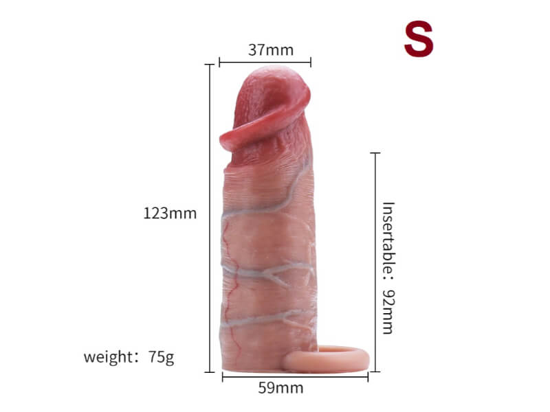 3 Size Realistic Penis Sleeve Penis Extender