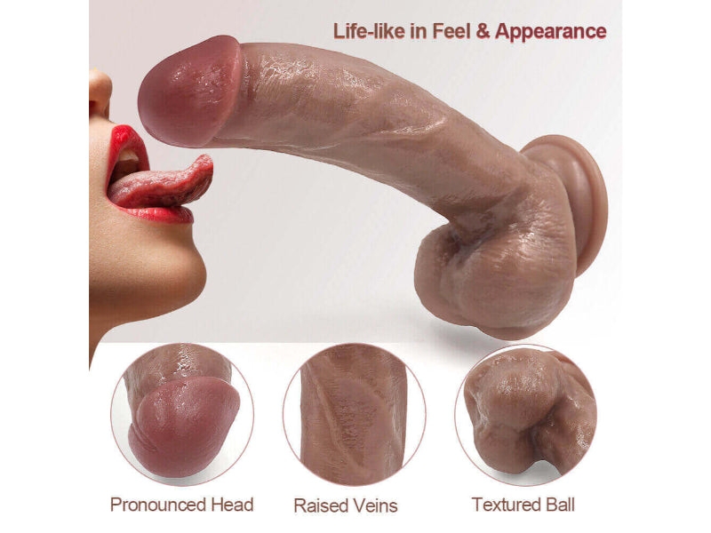 8 inch Large-Dildo-Realistic-Huge-Penis (Harness Optional)