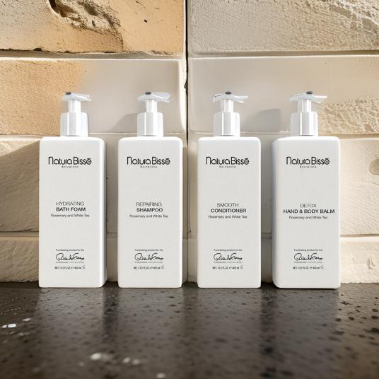 Natura Bisse Shampoo &amp; Conditioner &amp; Shower Gel &amp; Moisturizer 390ml Sets For Four Seasons Hotel