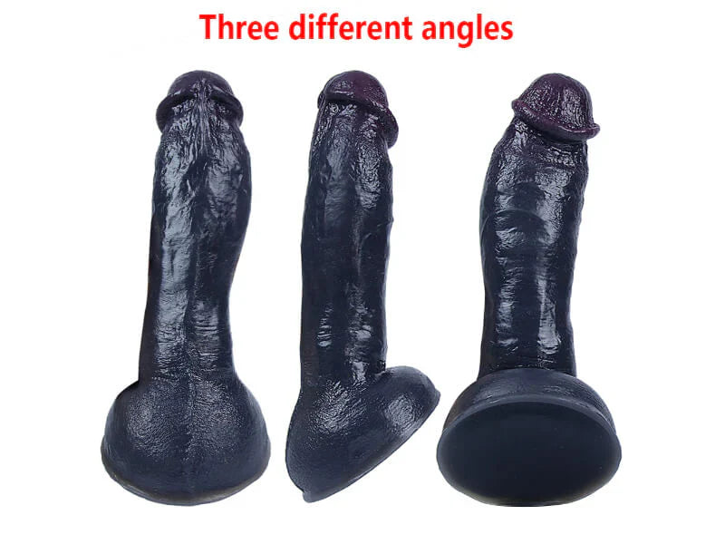 Soft Skin Mushroom Head Black Realistic Dildos