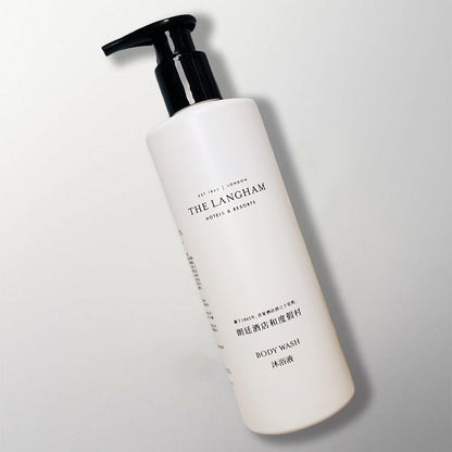 THE LANGHAM Shower Gel for Langham Place Hotel toiletries.