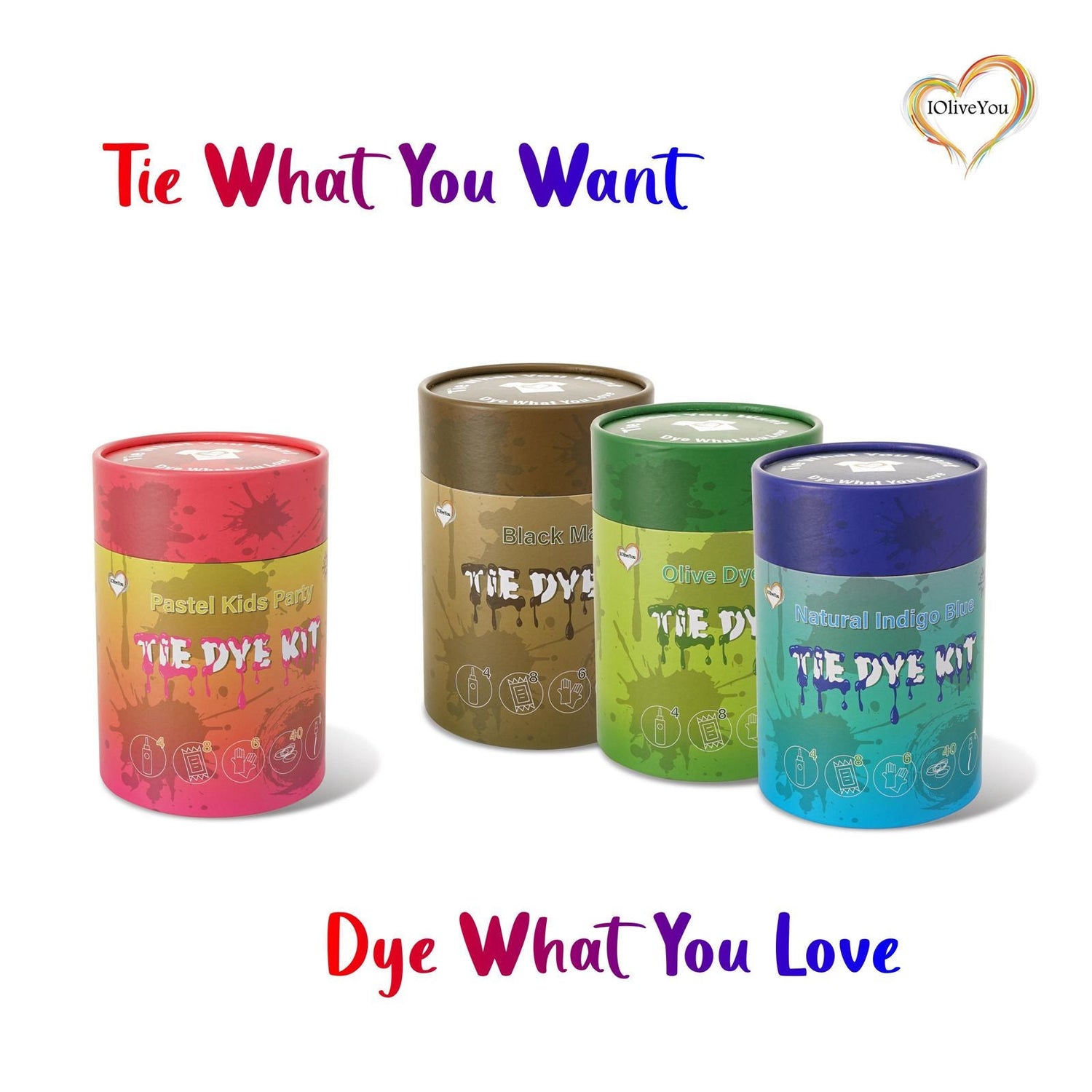 IOliveYou® Tie Dye Kit | Black Magic Theme -Fabric-Dyes