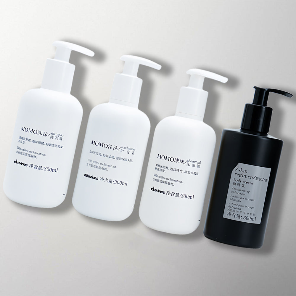 W Hotel shampoo and conditioner and shower gel and body cream MOMO tolietries 4 per bundle