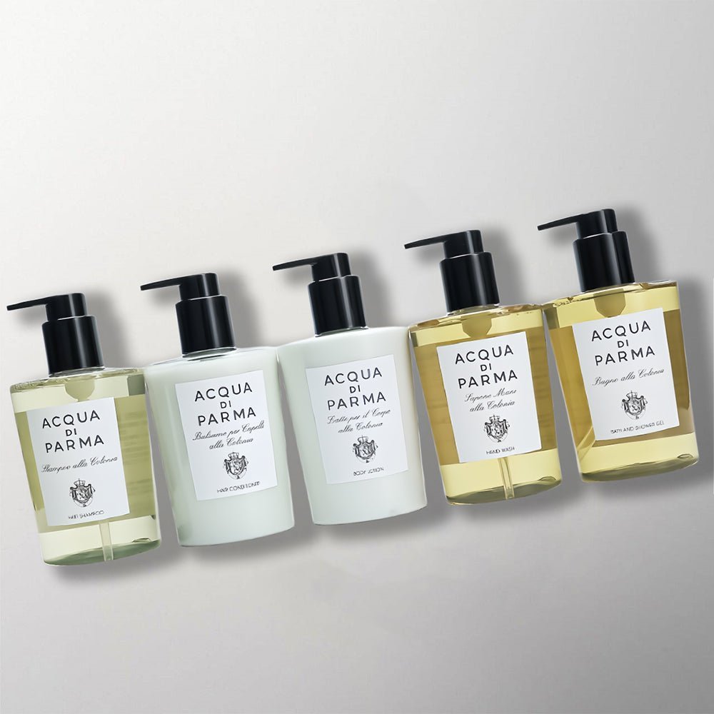 Acqua Di Parma COLONIA Shampoo Conditioner Shower Gel Body Lotion for InterContinental Hotel toiletries.