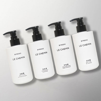 BYREDO LE CHEMIN Shampoo Shower Gel Conditioner Body Lotion for The Luxury Collection Hotel toiletries.