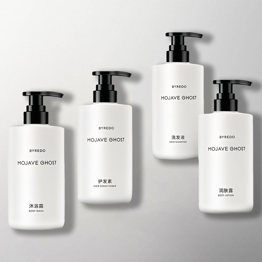 BYREDO hand wash, hotel shampoo &amp; conditioner, MOJAVE GHOST, shower gel &amp; body lotion