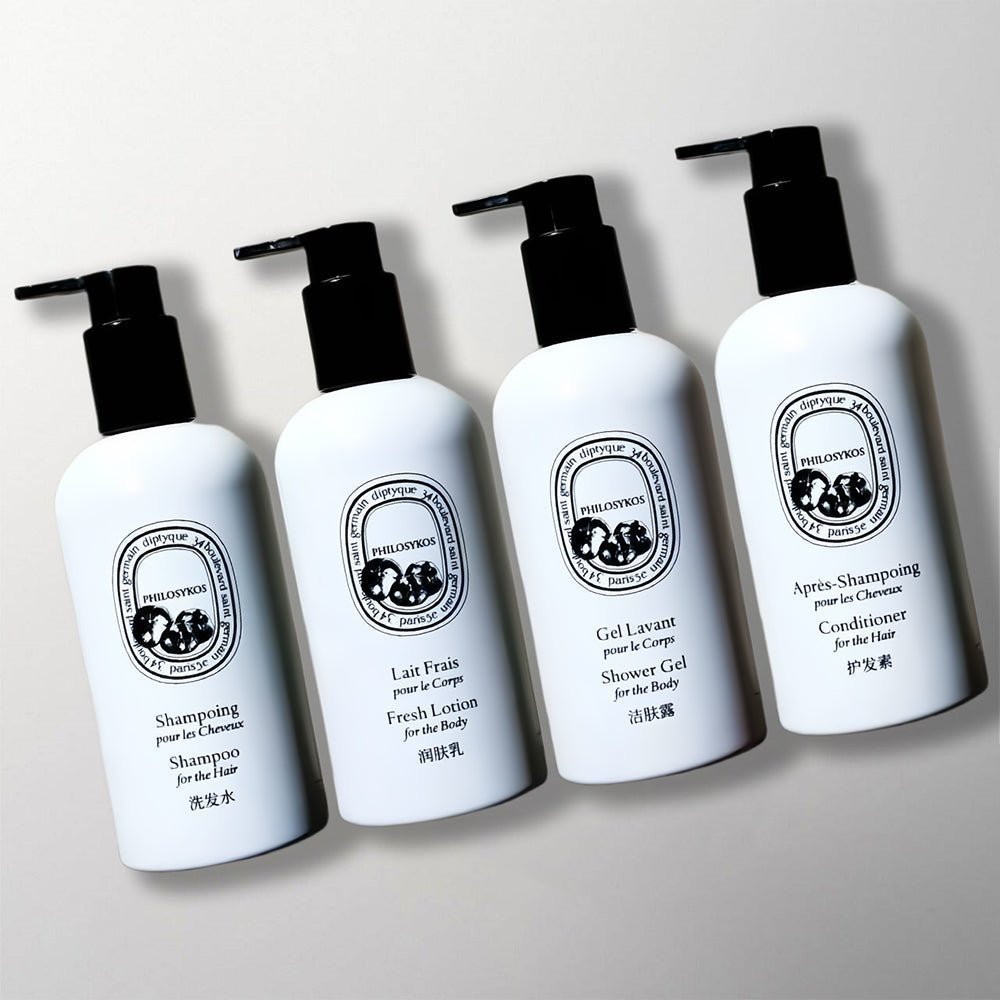 Diptyque Philosykos Shampoo Conditioner Shower Gel Body Lotion for Mandarin Oriental | The Ritz-Carlton Hotel Toiletries.