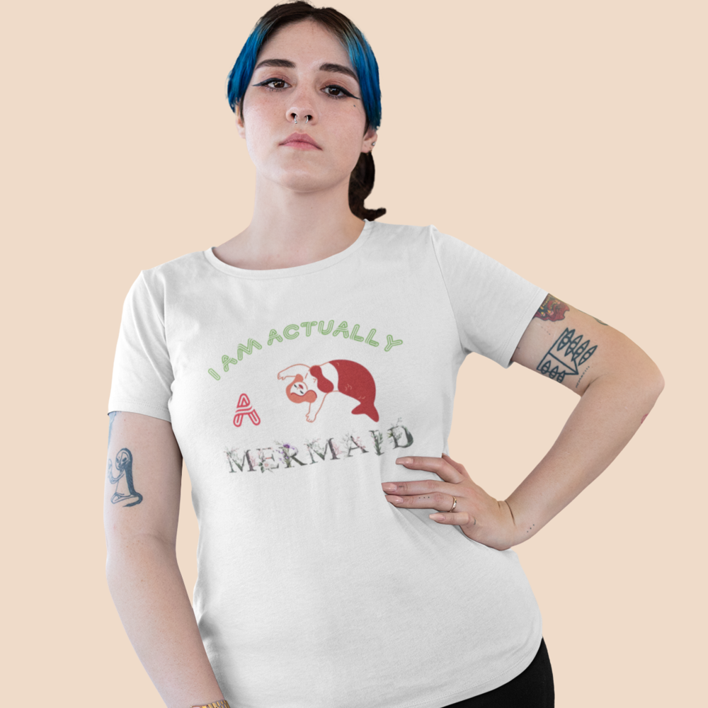 I am Actually a Mermapd |  Women Plus Size Tshirt