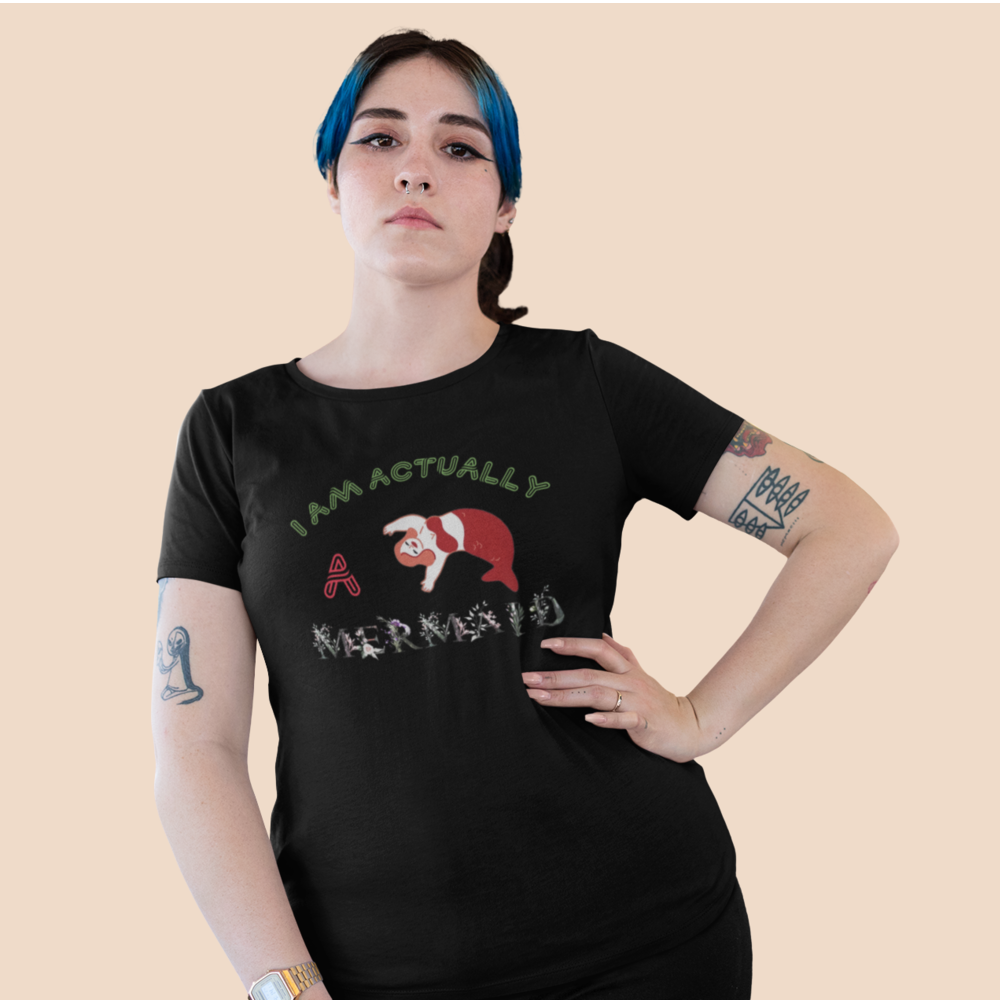 I am Actually a Mermapd |  Women Plus Size Tshirt