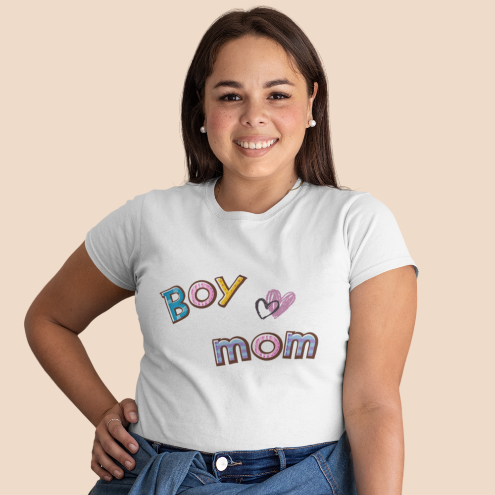 Boy Love Mom |  Women Plus Size Tshirt