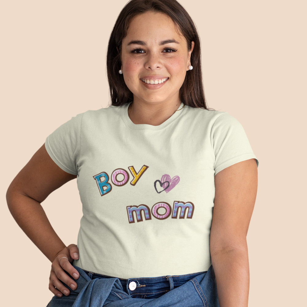 Boy Love Mom |  Women Plus Size Tshirt