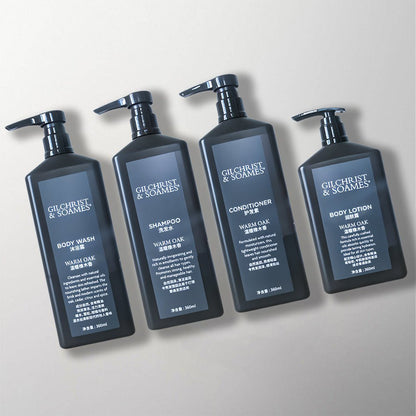 GILCHRIST and SOAMES Shampoo Shower Gel Conditioner Body Lotion for Sheraton Hotel Toiletries.