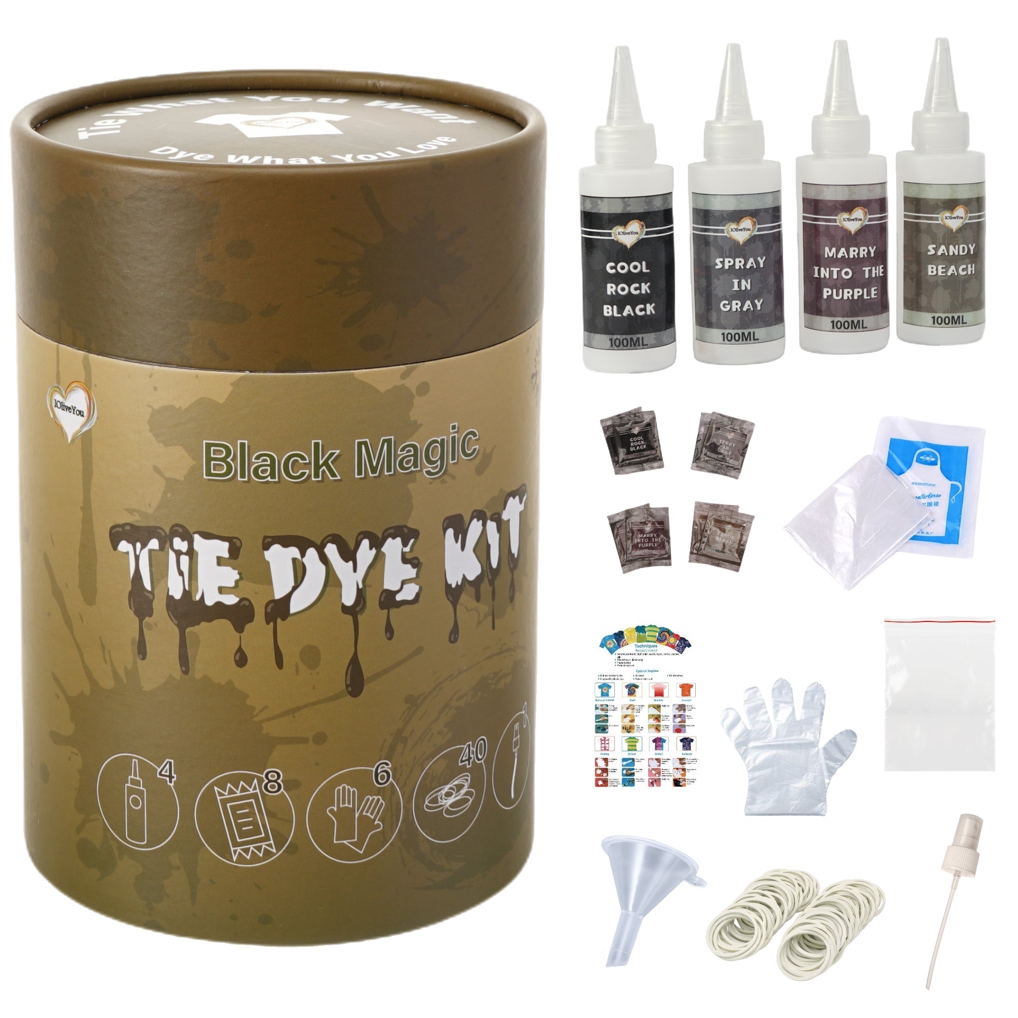 IOliveYou® Tie Dye Kit | Black Magic Theme