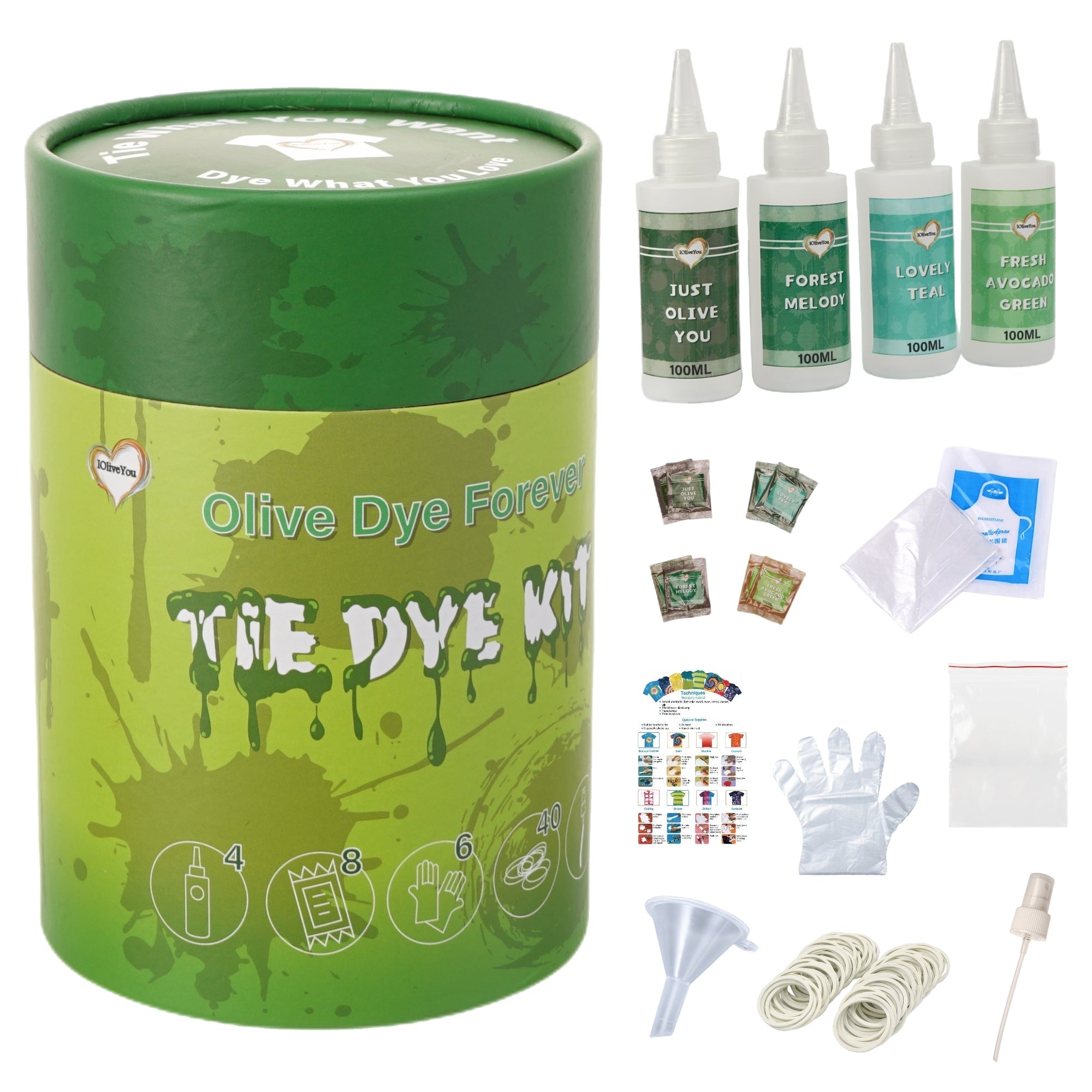 IOliveYou® Tie Dye Kit | Olive Dye Forever Theme