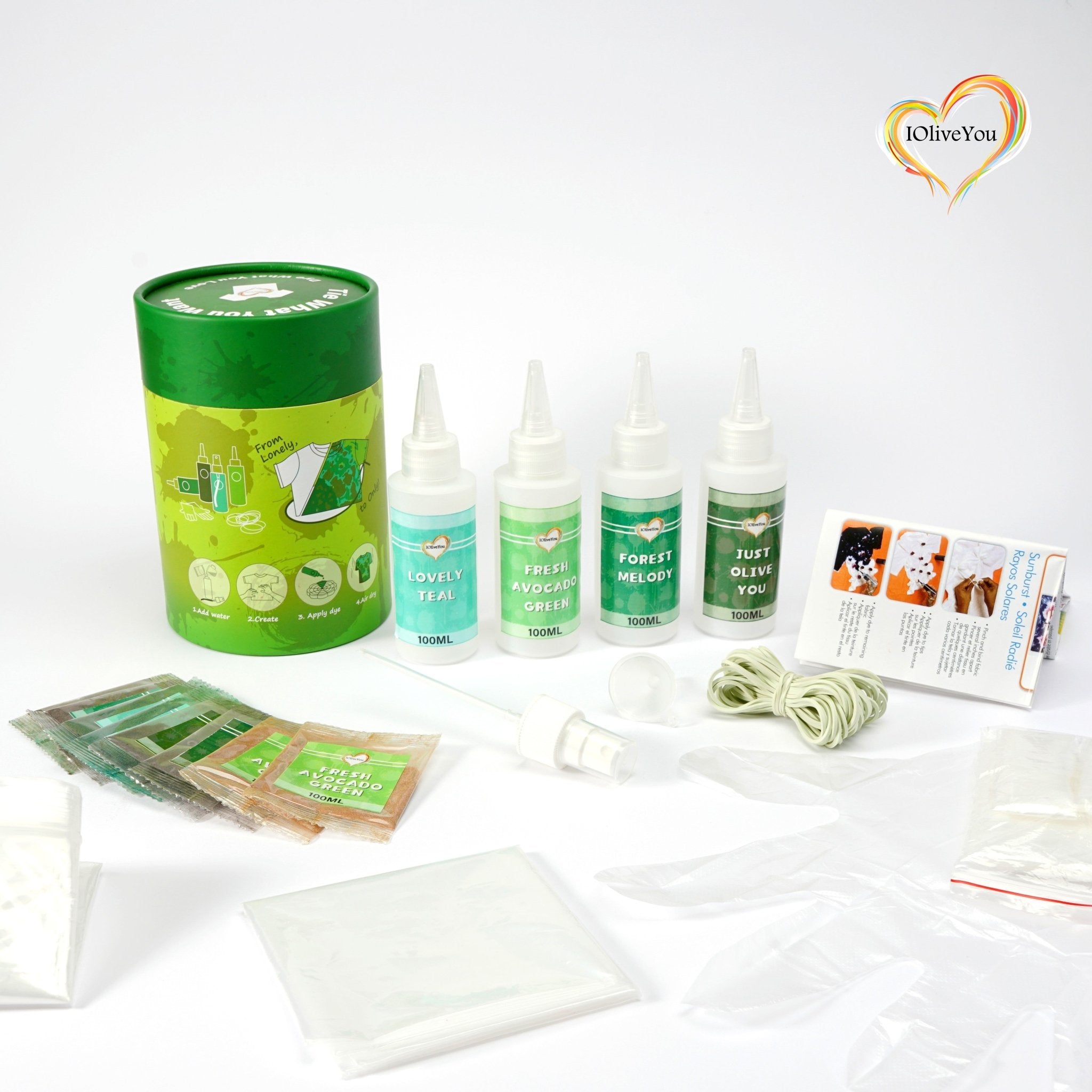 IOliveYou® Tie Dye Kit | Olive Dye Forever Theme